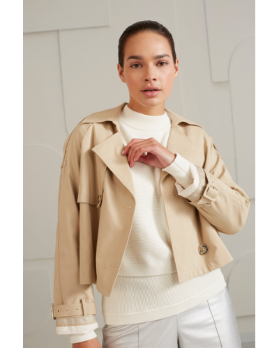 Cropped woven trenchcoat